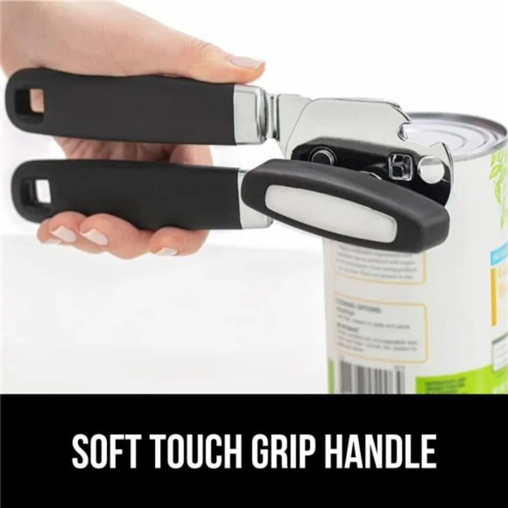 The Original Gorilla Grip Heavy Duty Stainless Steel Smooth Edge Manual Can Blac